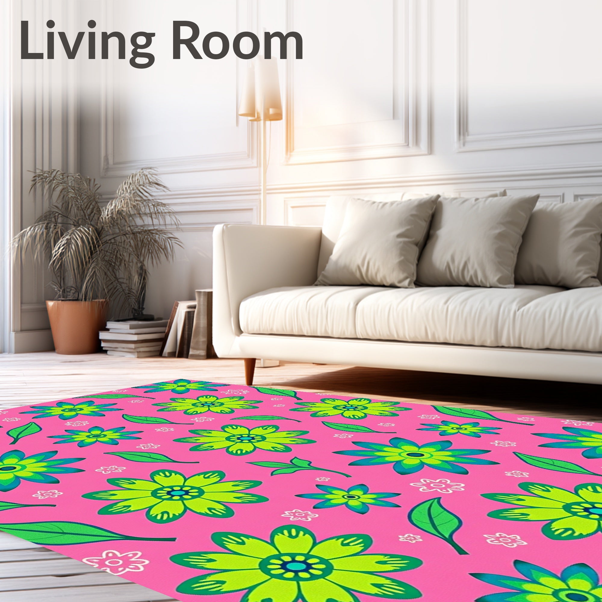 Retro Floral Pattern Rug