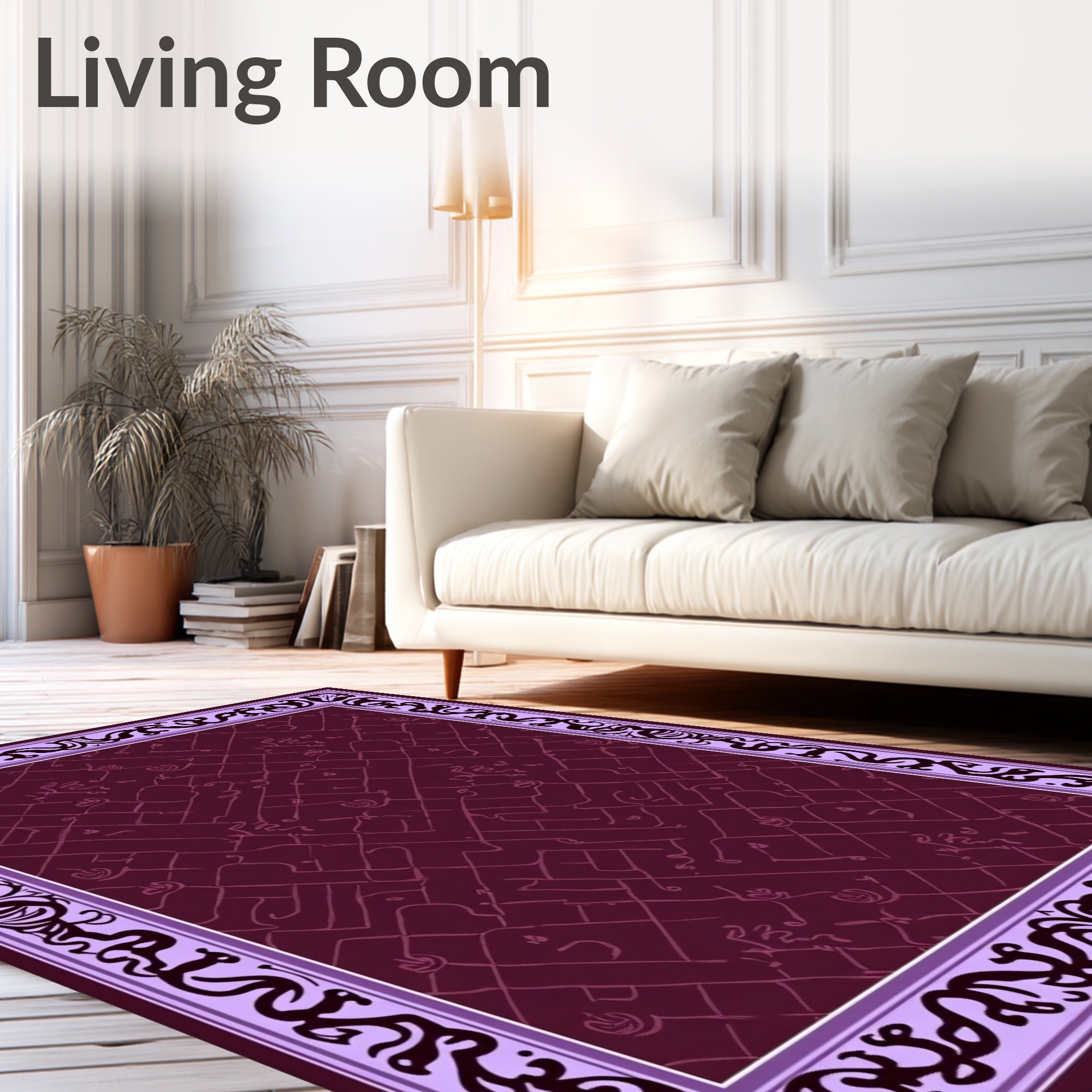 Ornate Floral Lattice Pattern Rug