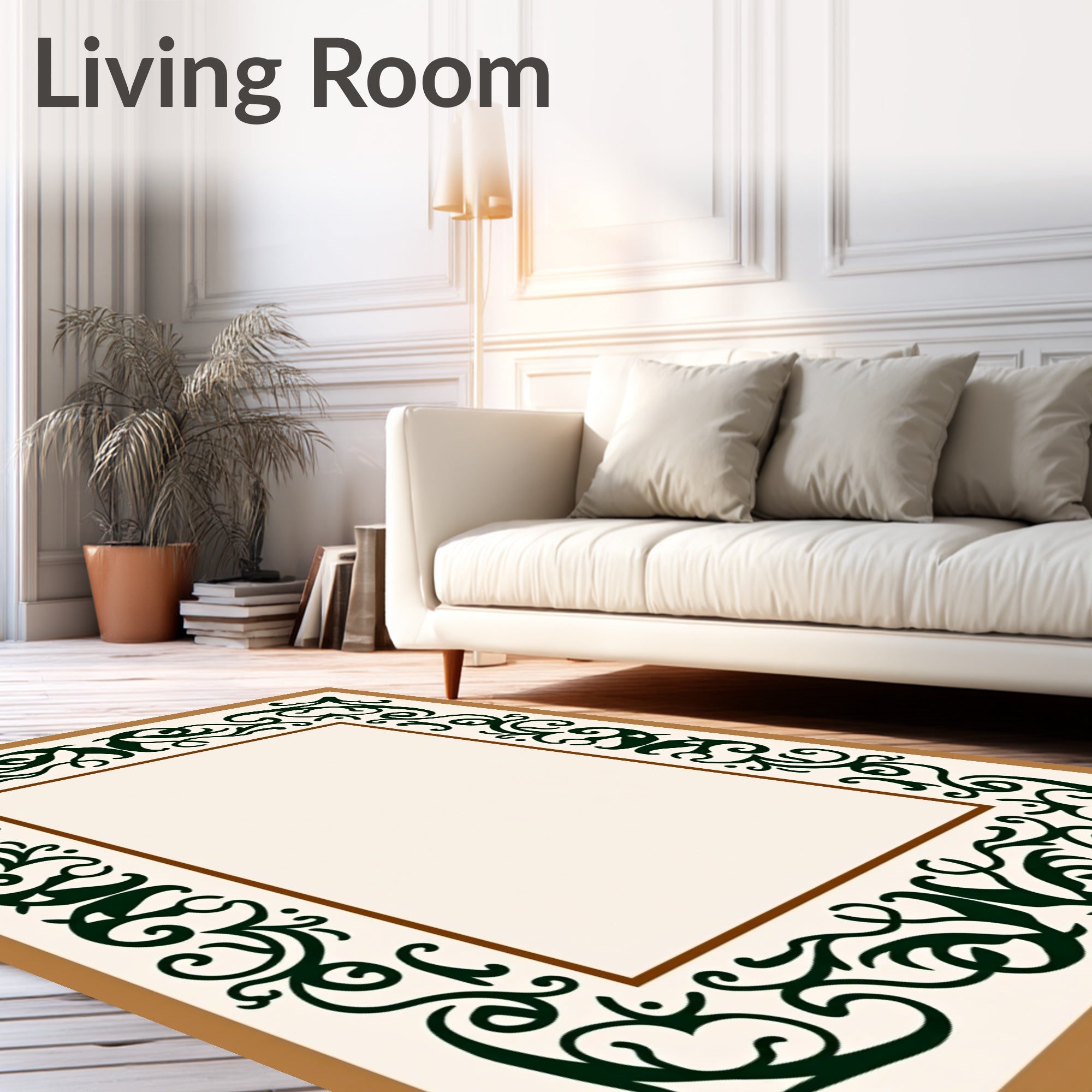 Elegant Scrollwork Arabesque Style Rug