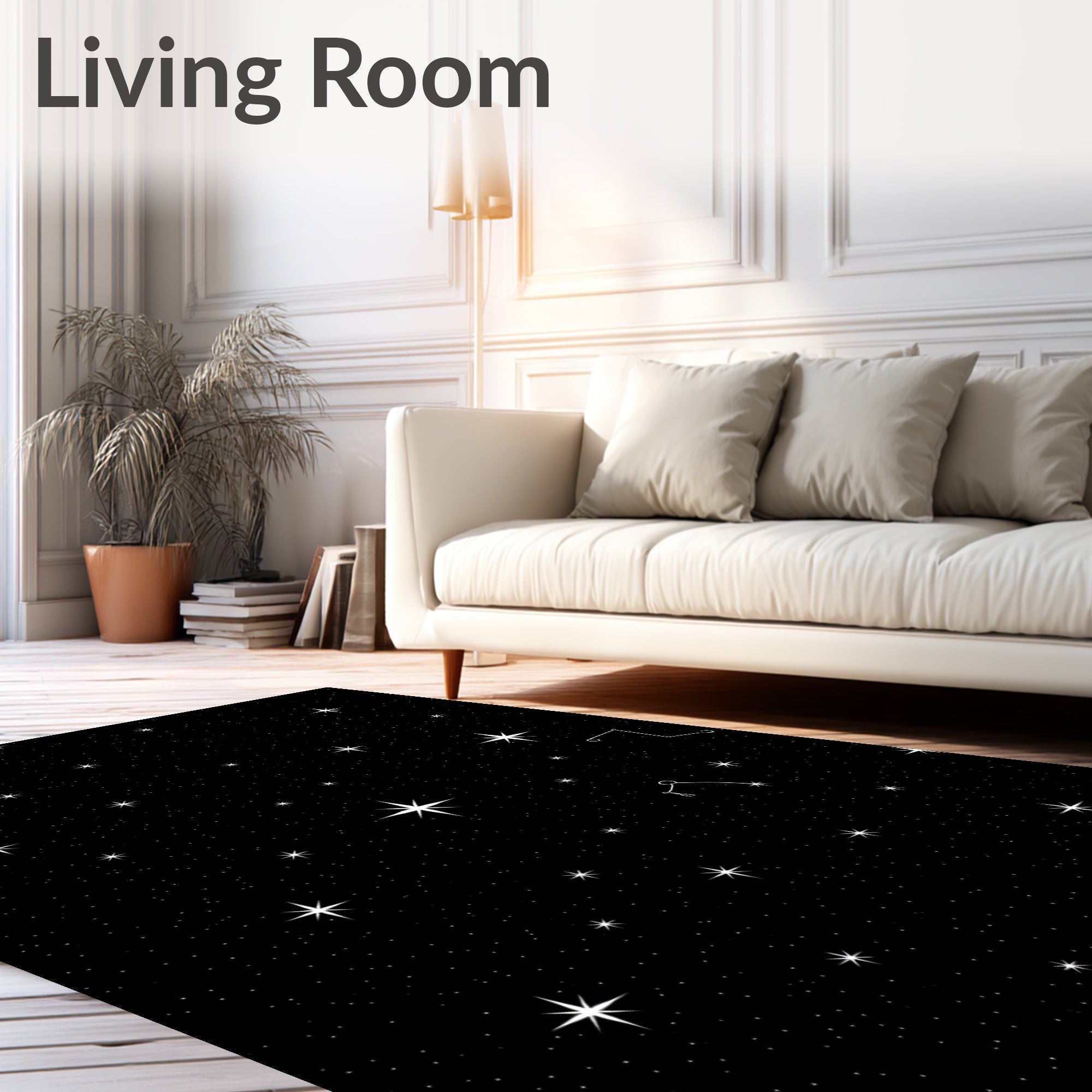 Celestial Star Constellation Pattern Rug
