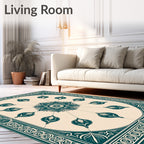 Floral Medallion With Intricate Border Design Rug
