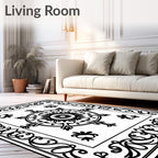 Ornate Mandala Floral Scrollwork Rug
