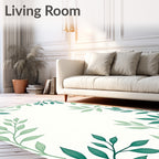 Fresh Leaf Pattern Border Design Rug