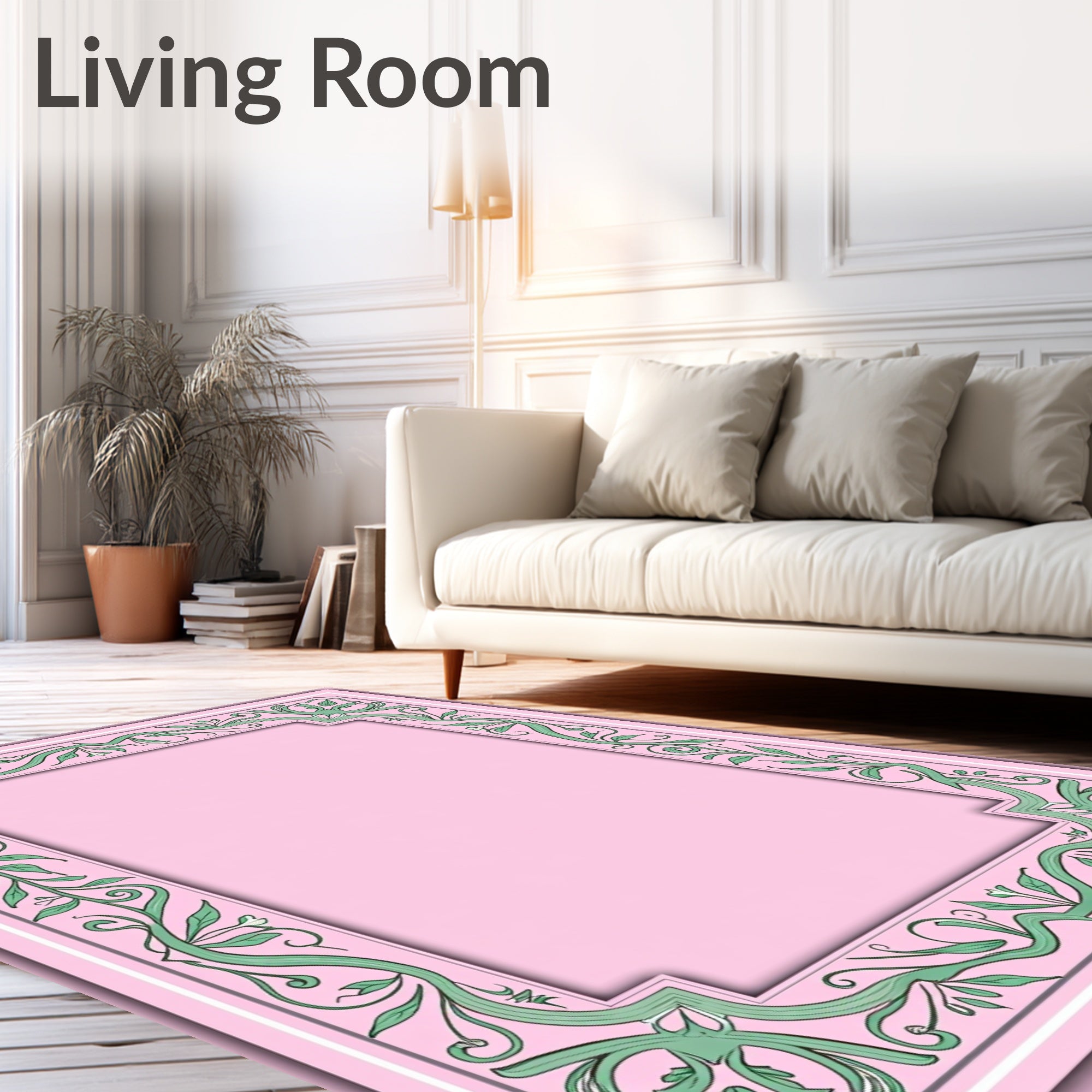 Art Nouveau Floral Vine Border Rug