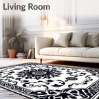 Intricate Floral Mandala Frame Design Rug
