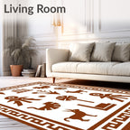 Tribal Symbols Geometric Border Rug