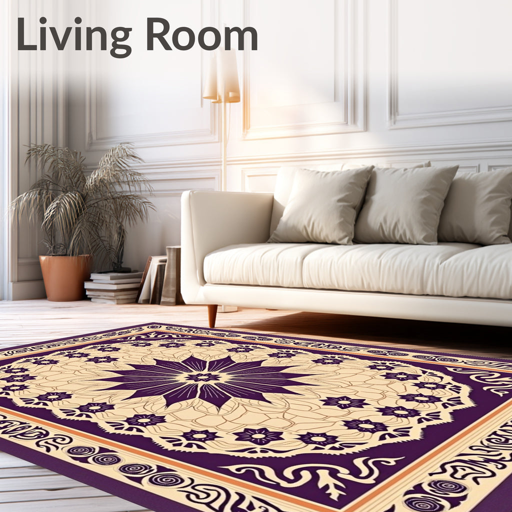 Elegant Mandala Flower Geometric Pattern Rug