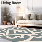 Classic Diamond Swirl Abstract Pattern Rug