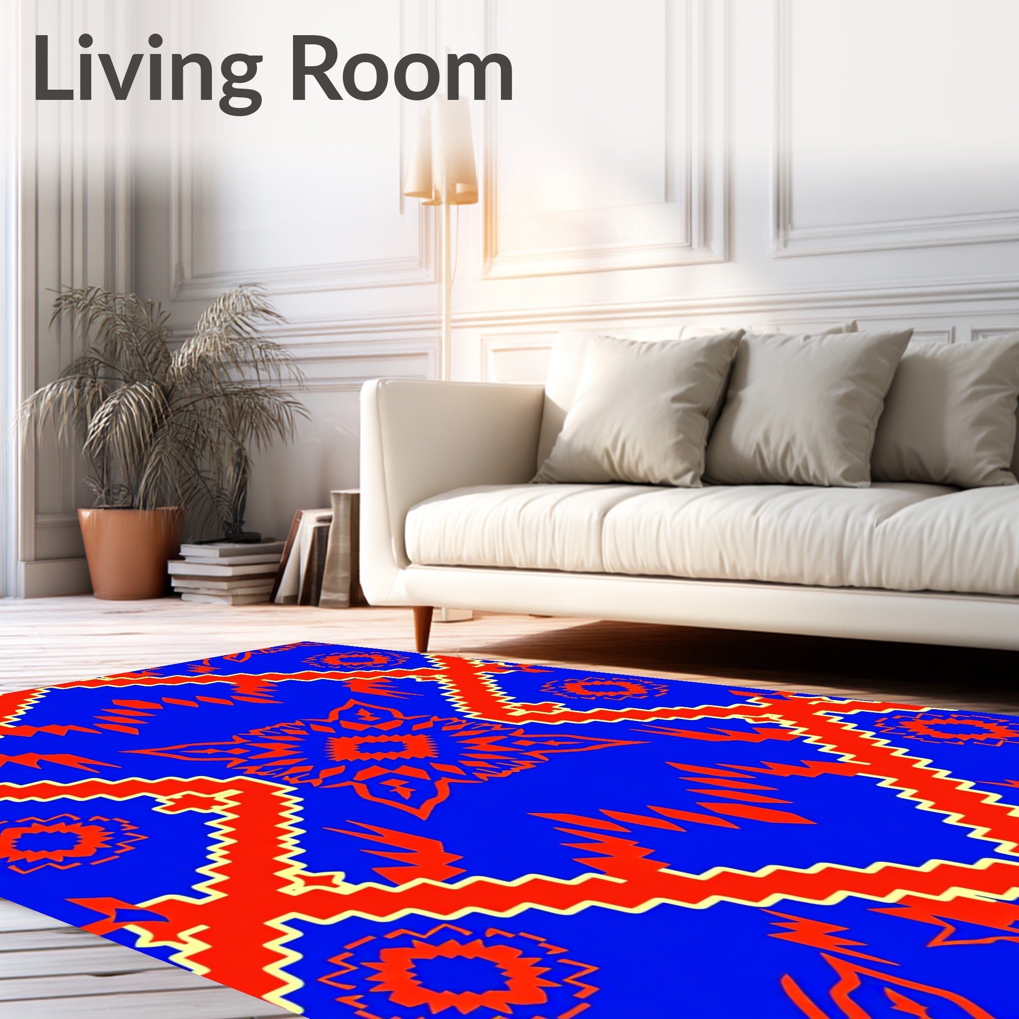 Bold Geometric Aztec Pattern Rug