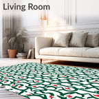 Emerald Vine With Red Floral Accents Rug