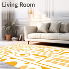 Abstract Orange Geometric Shapes Rug