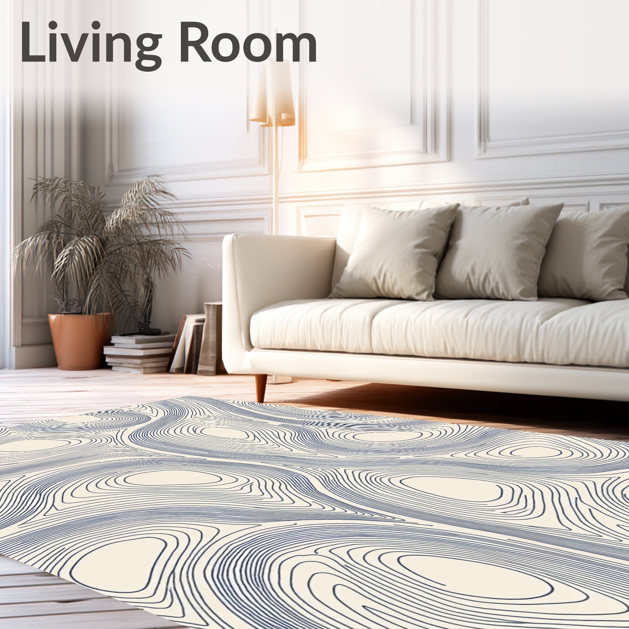Abstract Contour Line Pattern Rug