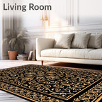 Ornate Floral Scrollwork Pattern Rug