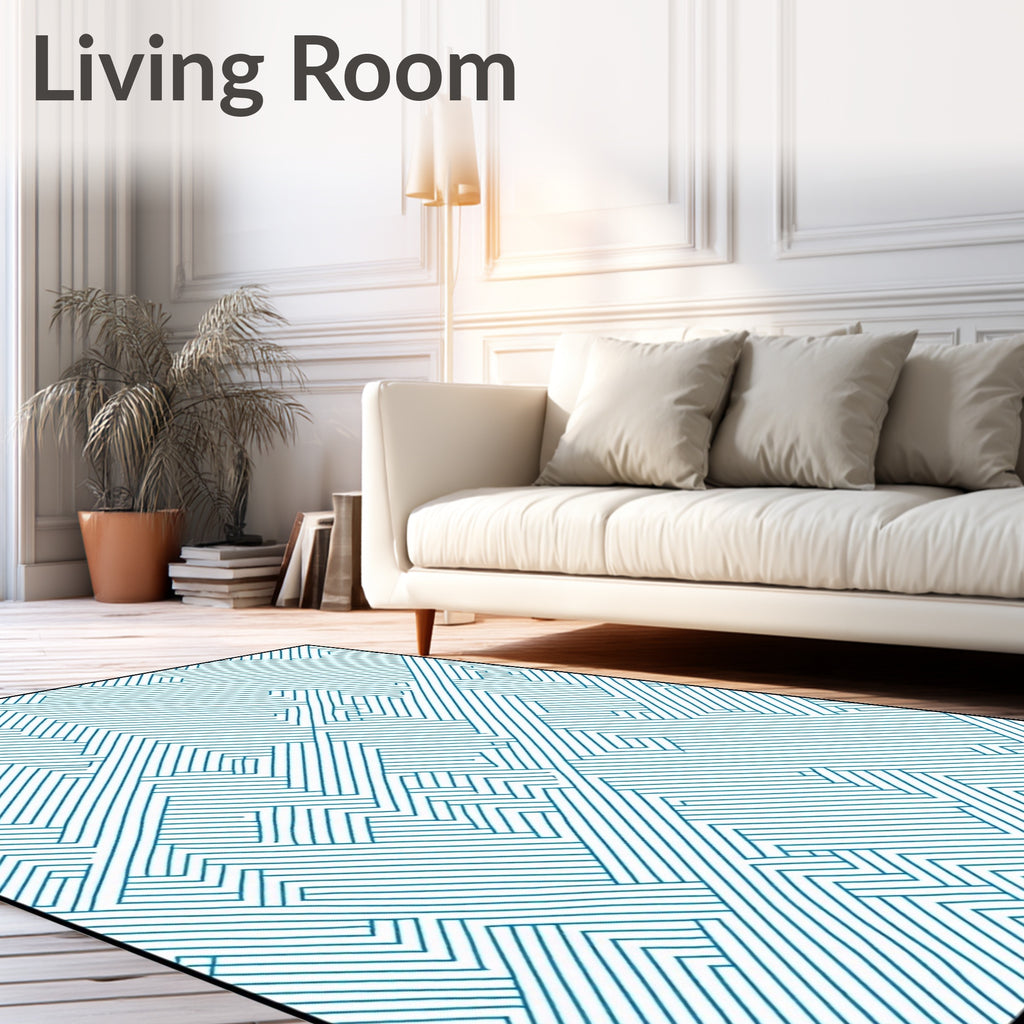 Abstract Geometric Stripe Pattern Rug
