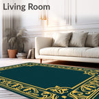 Ornate Floral Golden Border Rug