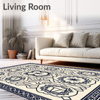 Intricate Geometric Symmetrical Medallion Design Rug