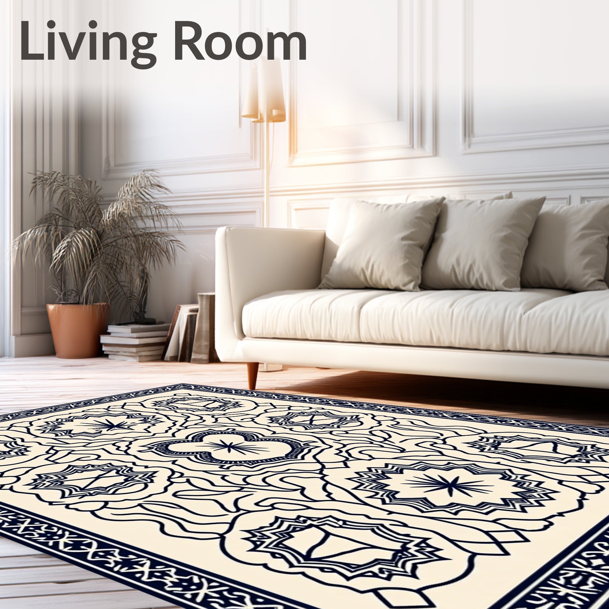 Intricate Geometric Symmetrical Medallion Design Rug