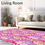 Playful Floral Abstract Design Rug