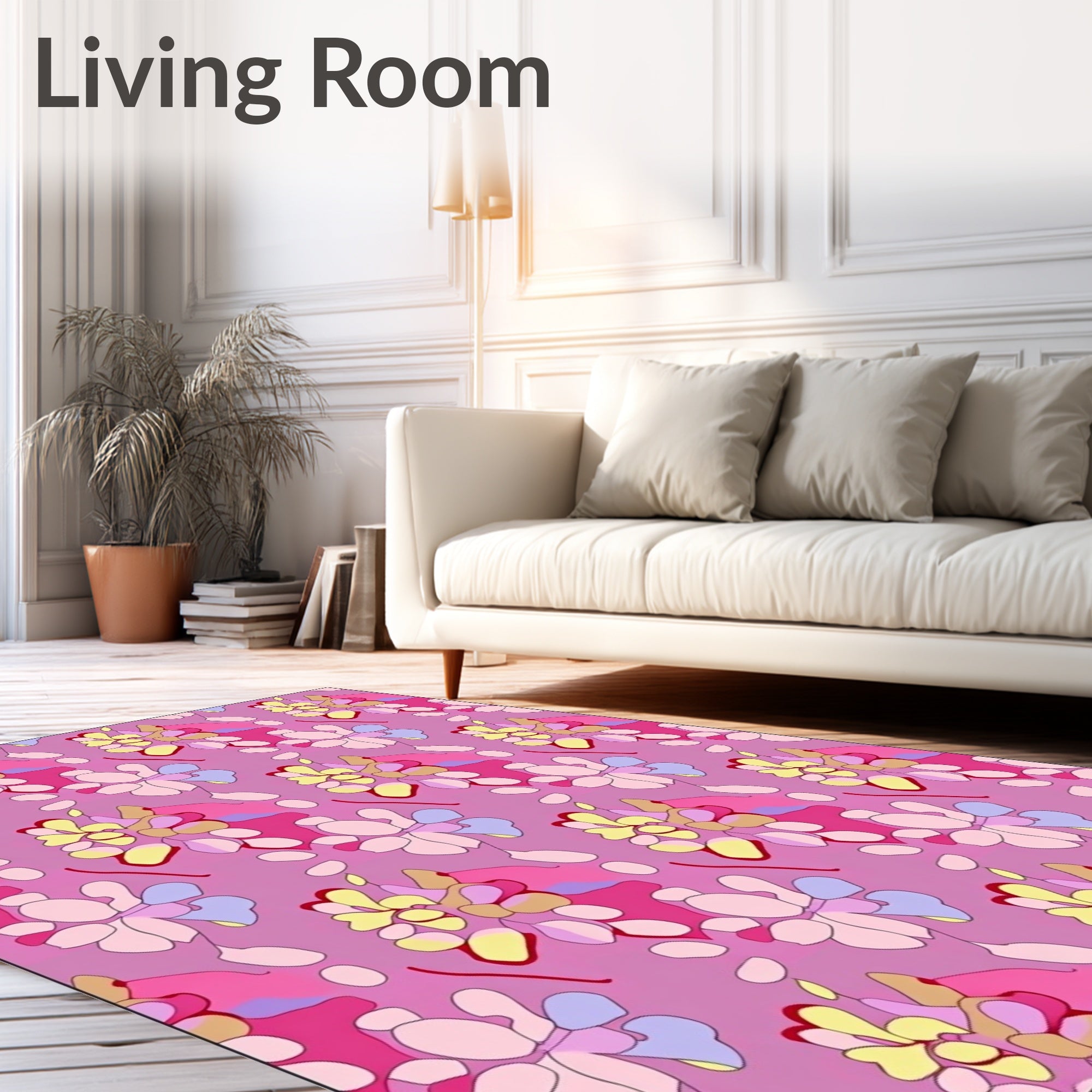 Playful Floral Abstract Design Rug