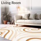 Abstract Swirl Warm Tones Pattern Rug