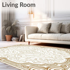 Ornate Swirling Botanical Inspired Design Rug