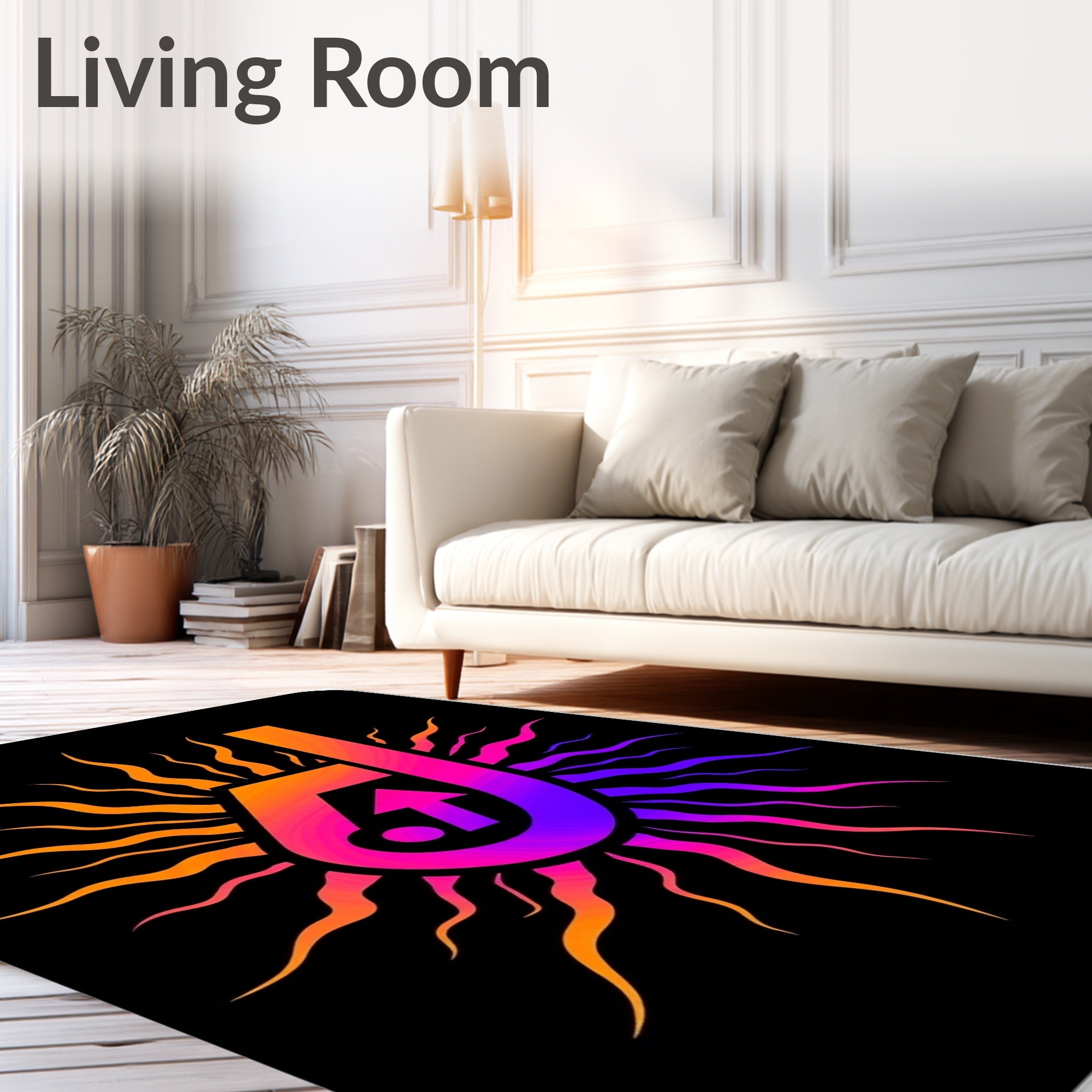 Radiant Gradient Sun Arrow Design Rug