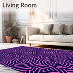 Bold Pink Outline Abstract Maze Rug