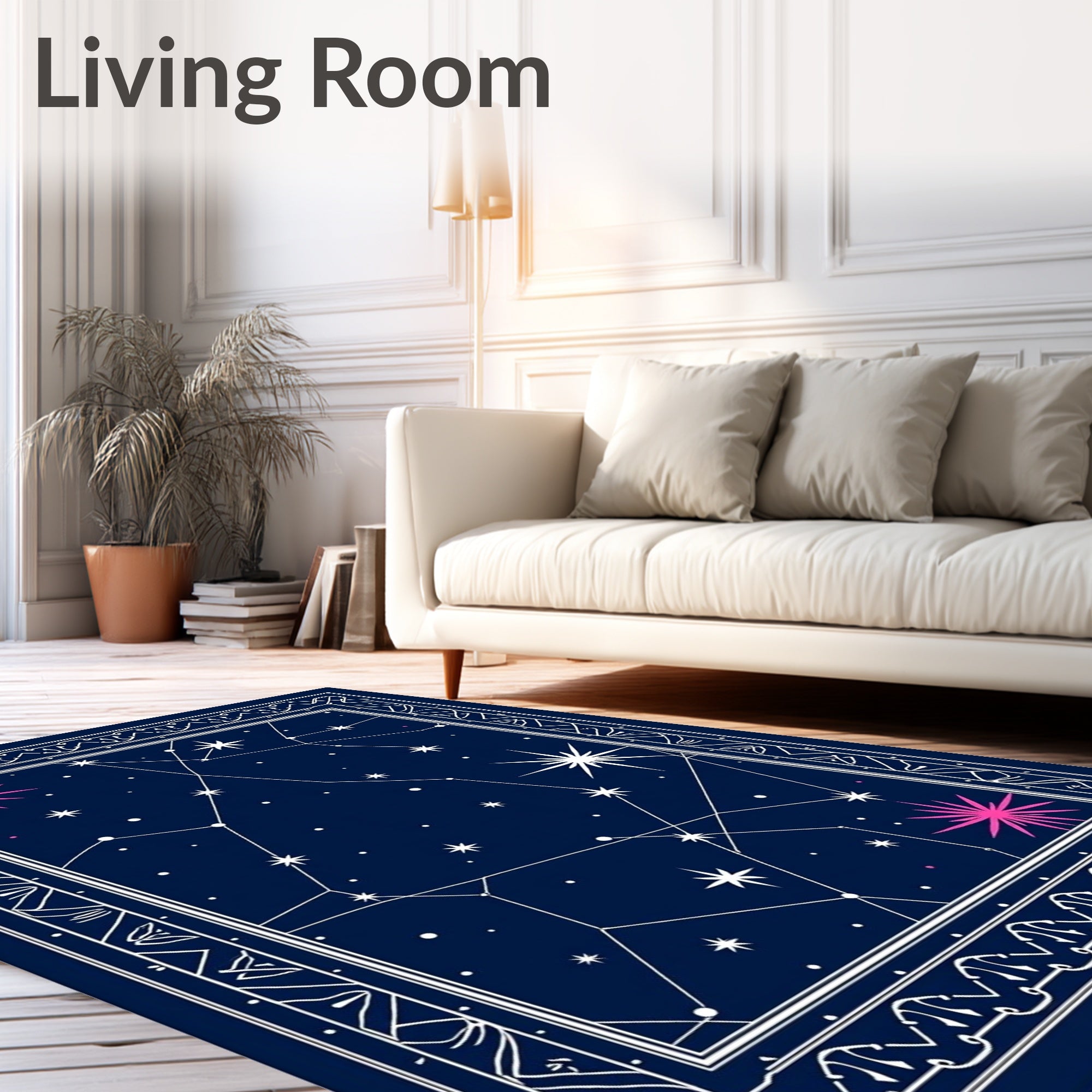 Celestial Star Constellation Pattern Rug