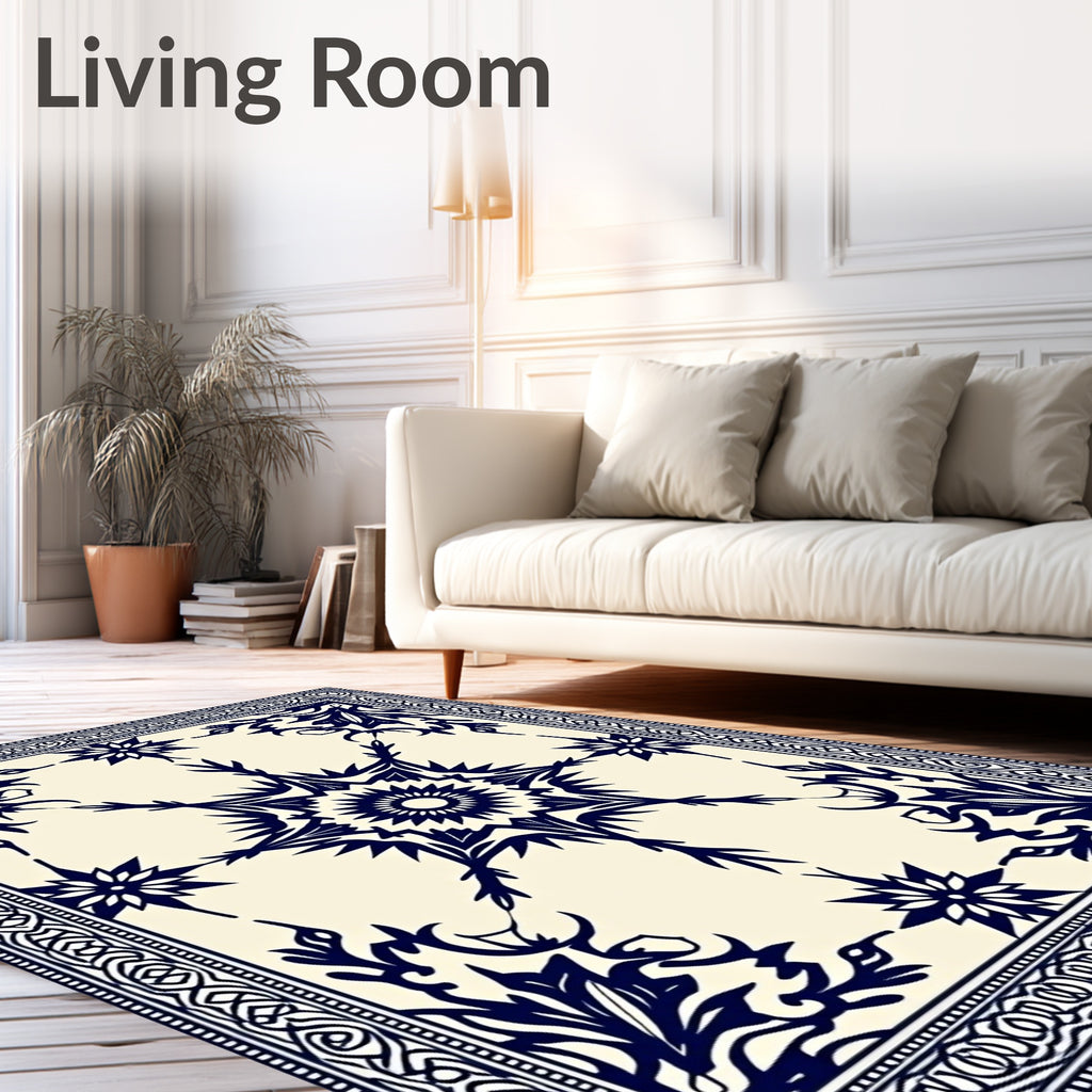 Intricate Floral And Starburst Medallion Rug