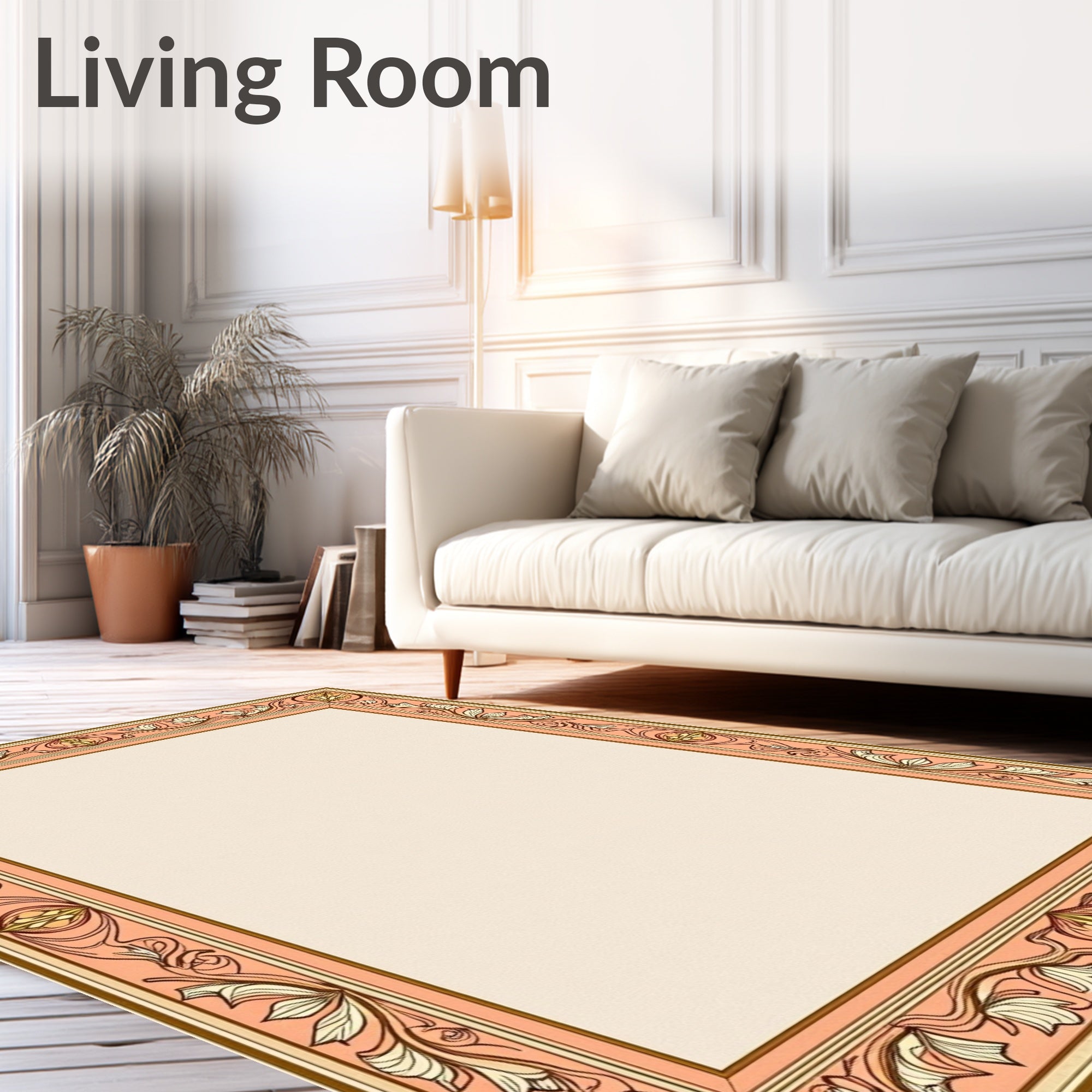 Art Nouveau Floral Border Design Rug