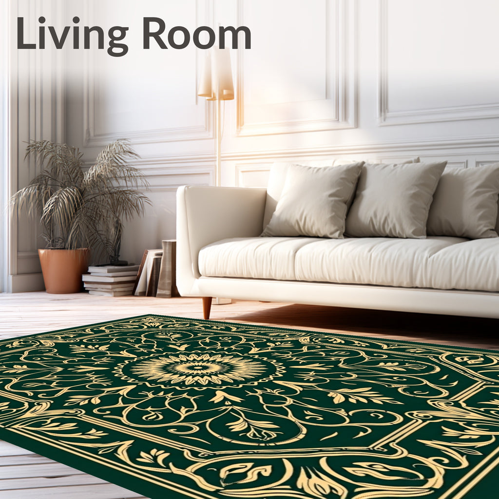 Ornate Floral Mandala Design Rug