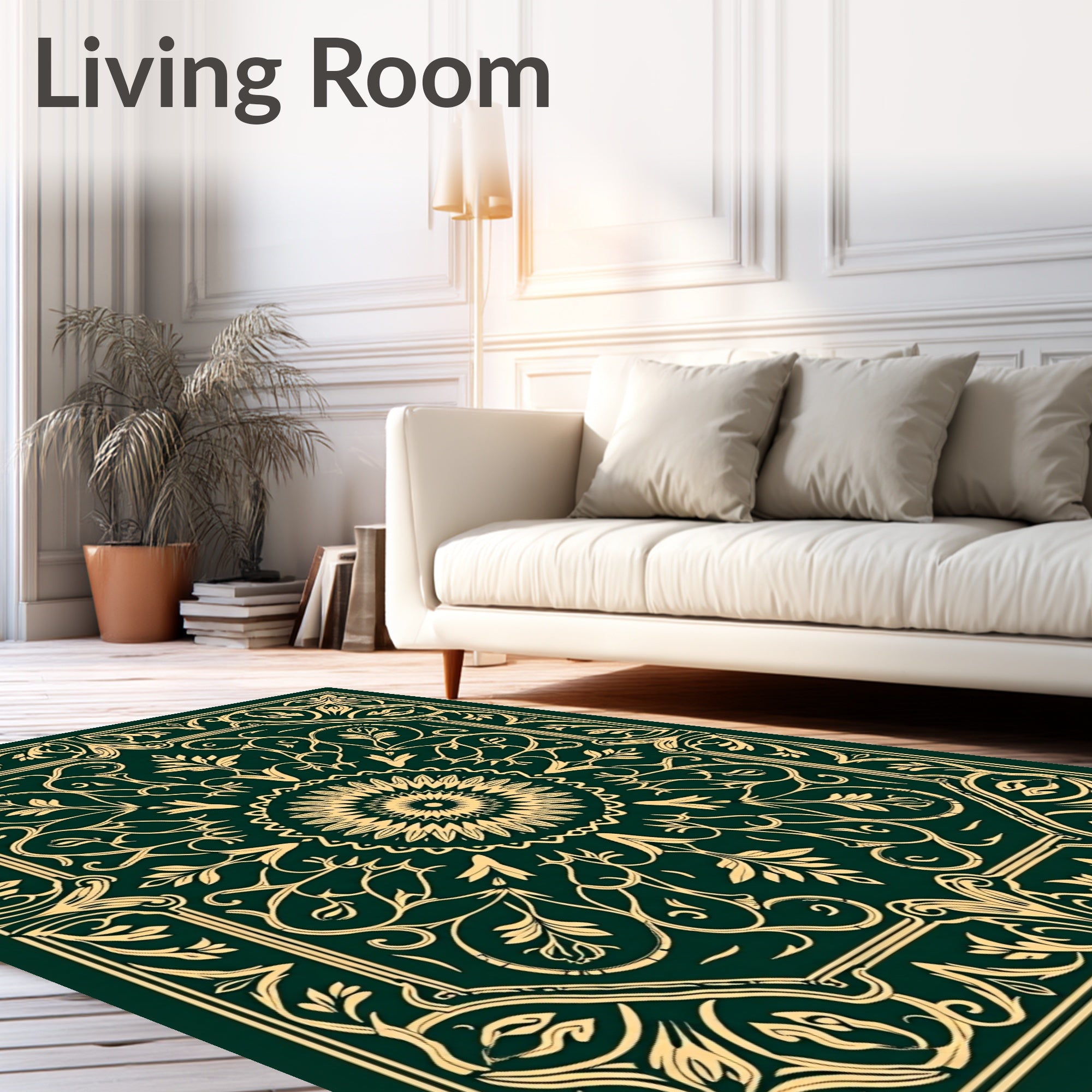 Ornate Floral Mandala Design Rug