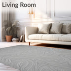 Abstract Swirl Line Contour Design Rug