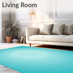 Abstract Aqua Circular Ripple Rug