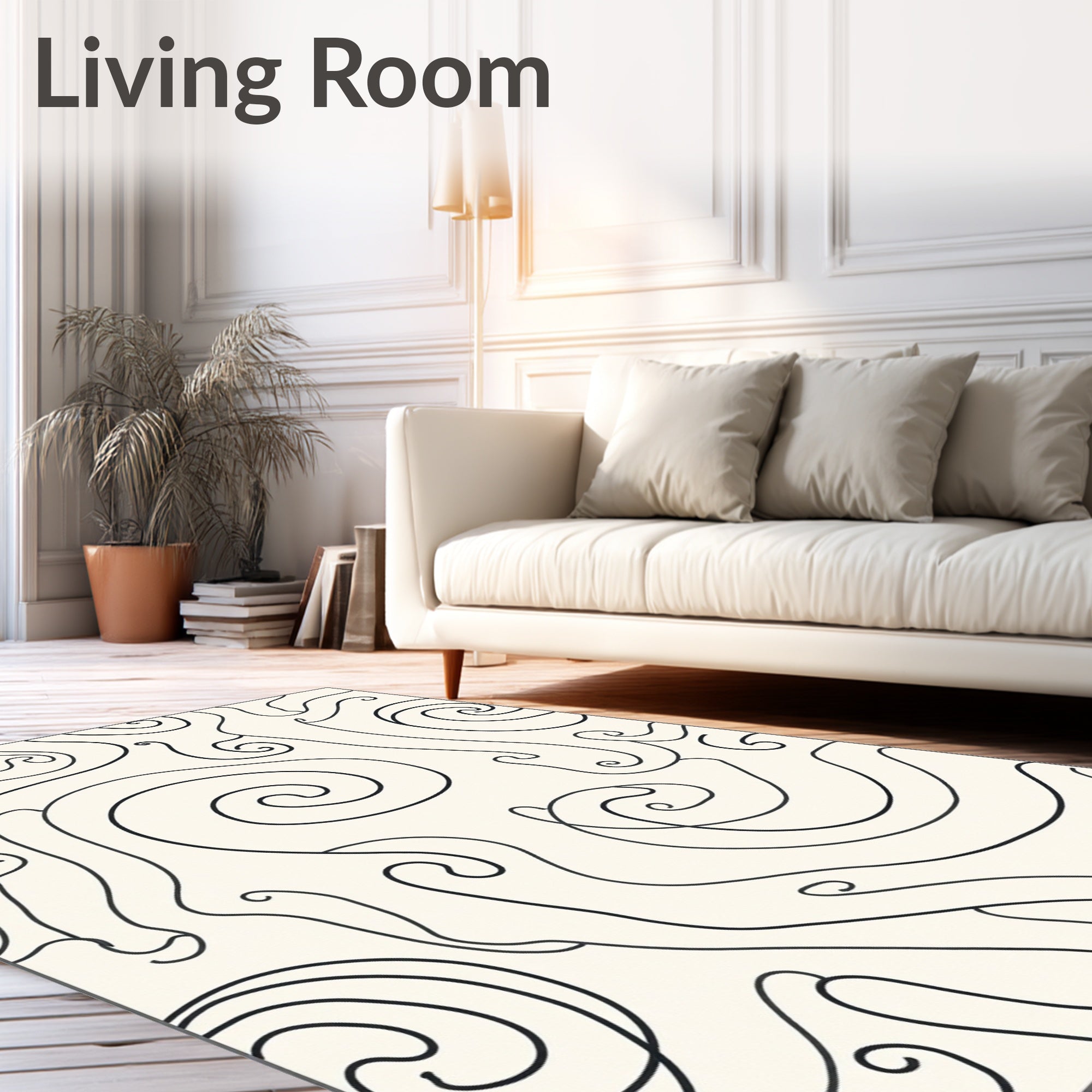 Whimsical Swirl Pattern Rug