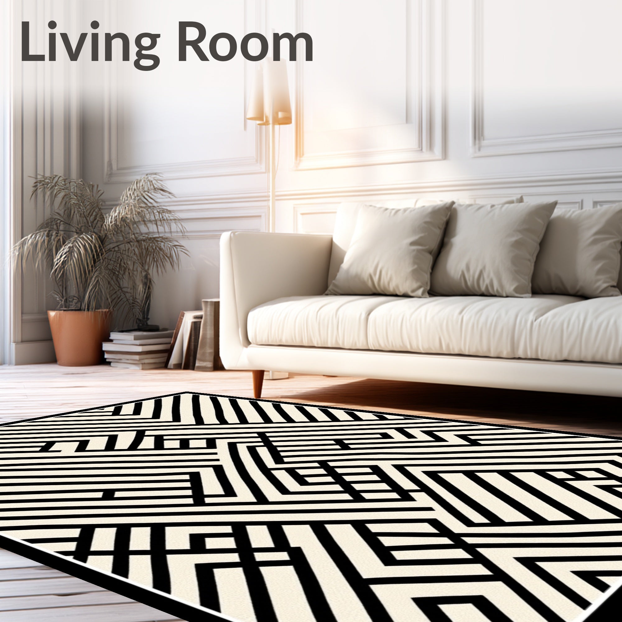 Bold Abstract Geometric Stripe Rug