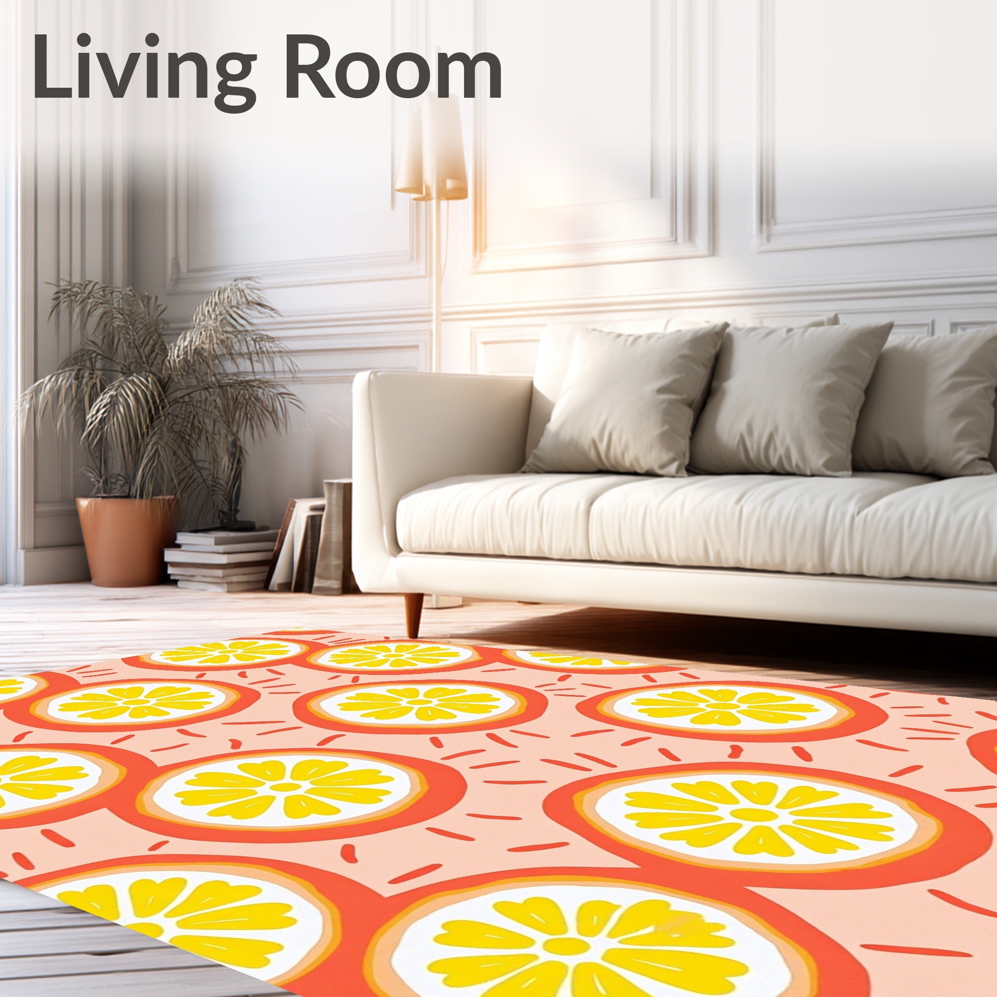 Fresh Citrus Slice Pattern Rug