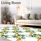 Golden Bell Green Foliage Repeating Pattern Rug