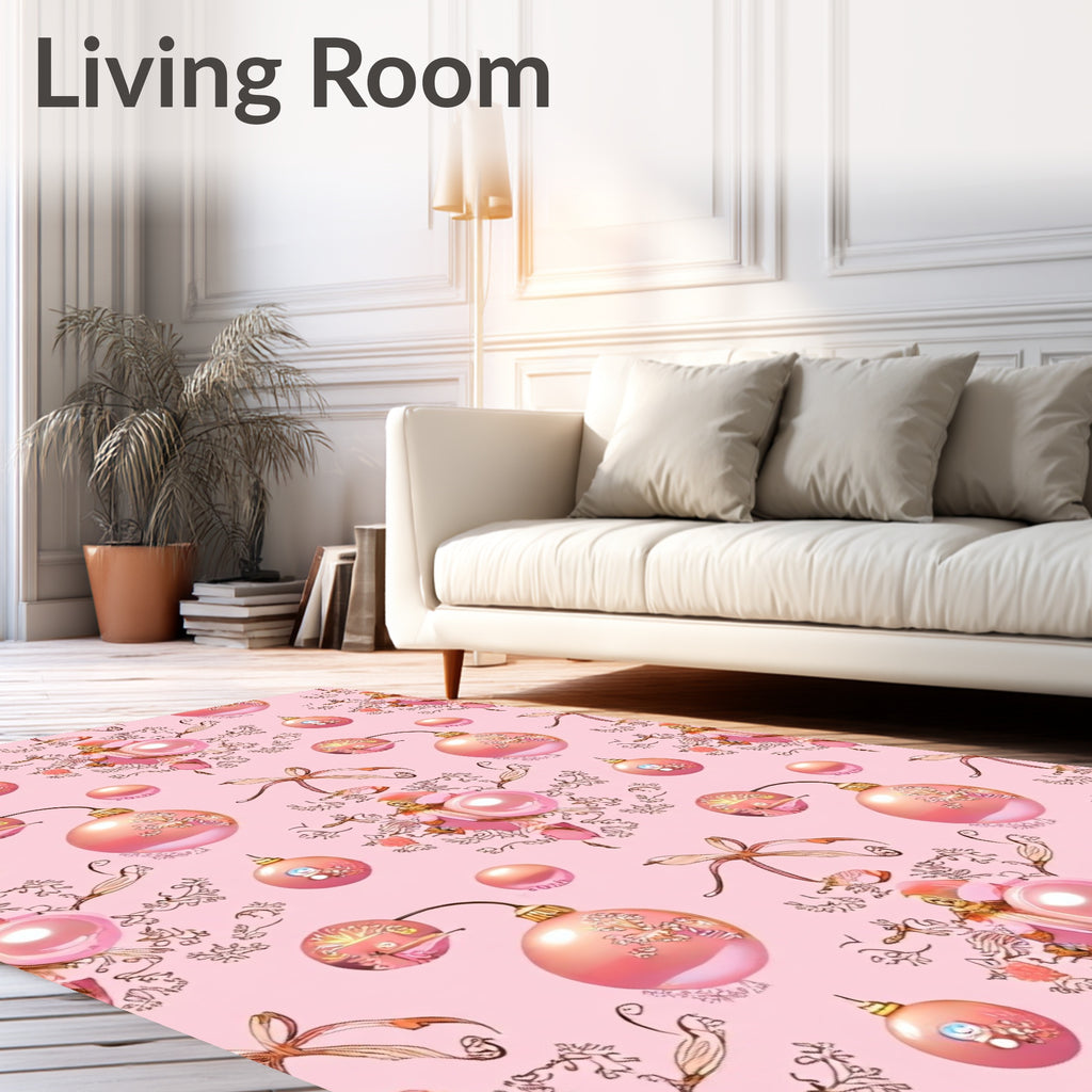 Pink Pearl Ornaments Floral Accents Rug