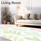 Soft Pastel Leafy Branches Pattern Rug
