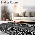 Striped Wave Pattern Accent Rug