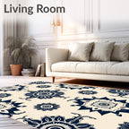 Ornate Floral Medallion Pattern Rug