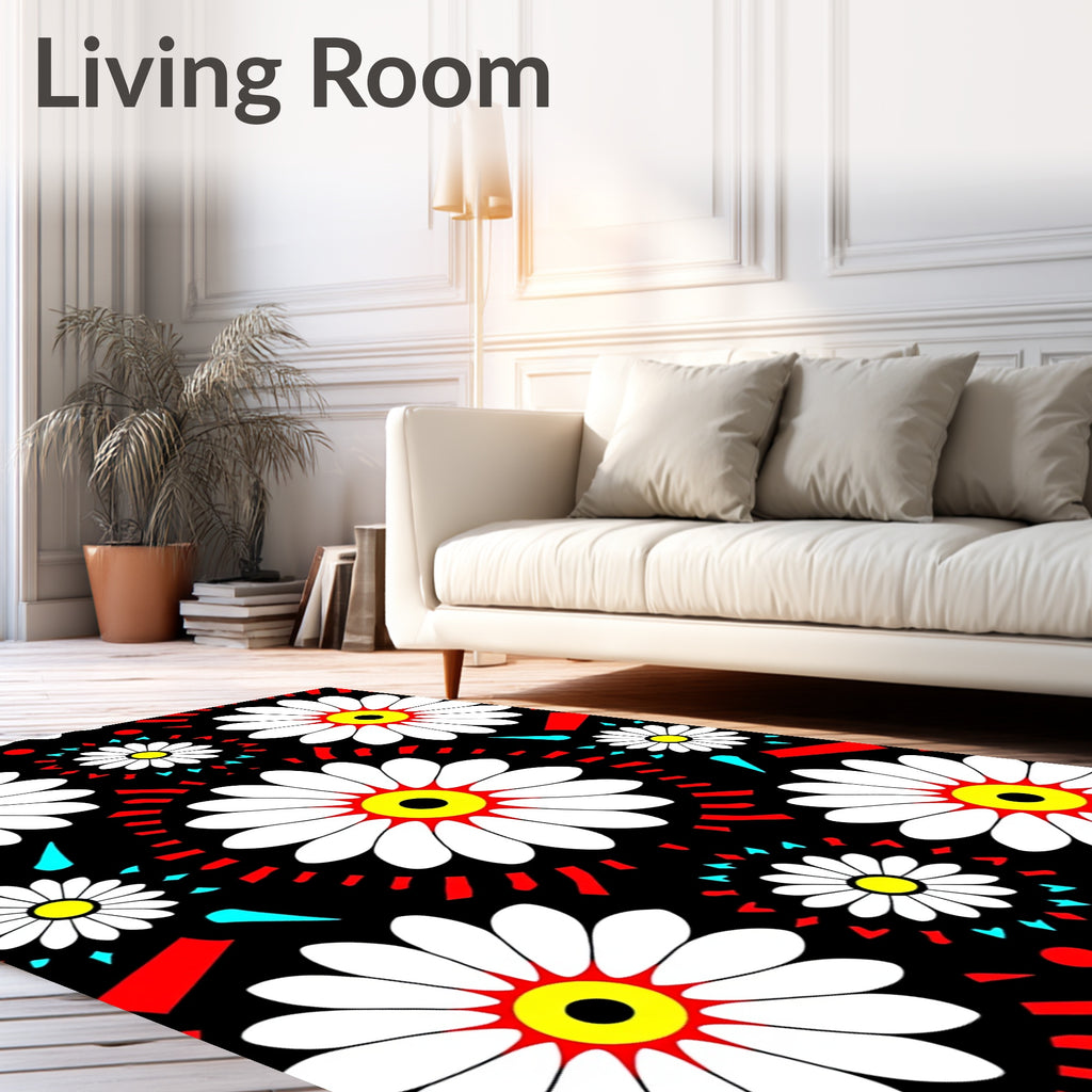 Bold Floral Radial Pattern Rug