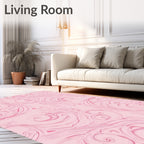 Art Nouveau Pink Swirl Pattern Rug