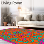 Vibrant Floral Mandala Pattern Rug