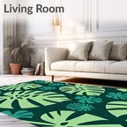 Tropical Leaf Pattern Art Rug