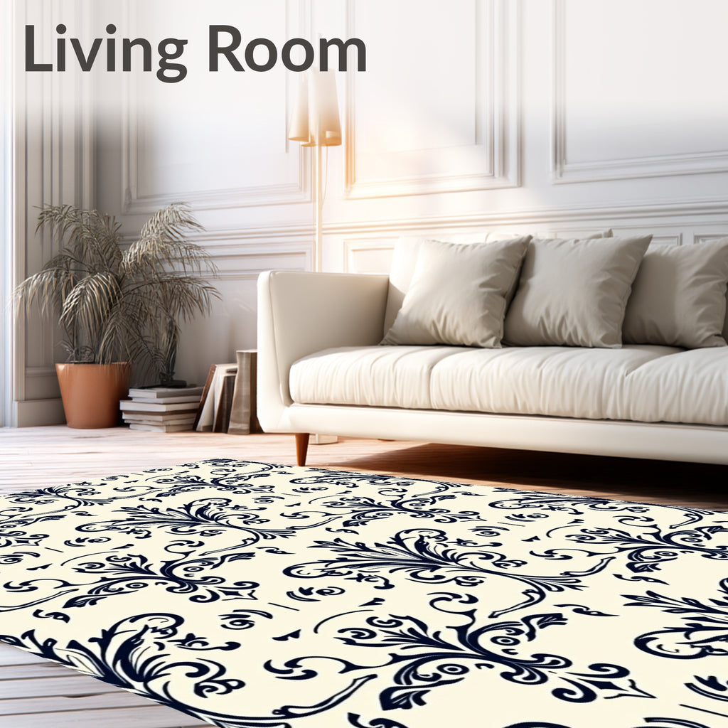 Classic Floral Damask Pattern Rug