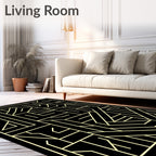 Abstract Geometric Maze Lines Rug