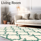Vine Lattice Pattern With Leaf Accents Rug