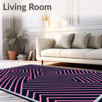 Pink Lines Geometric Maze Rug